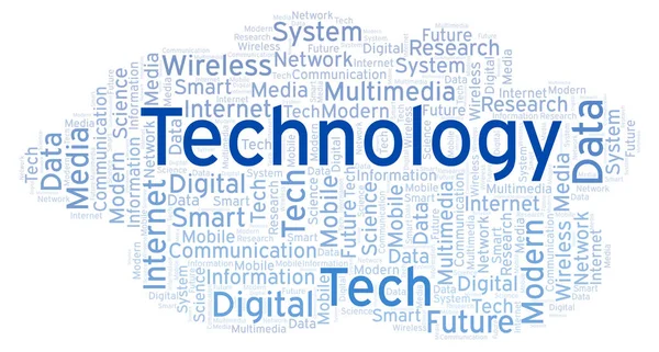Word Cloud Text Technology Wordcloud Made Text Only — Stock Photo, Image