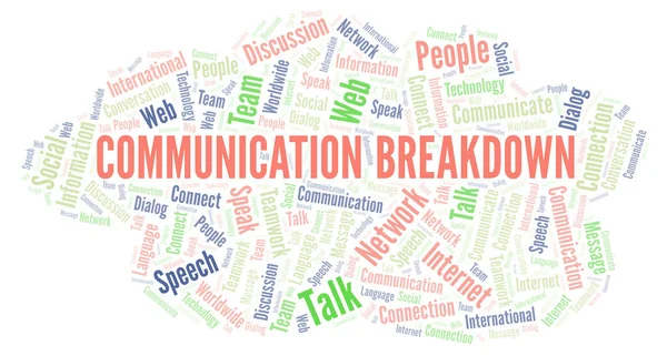 Comunicazione Disgregazione Word Cloud Wordcloud Realizzato Solo Con Testo — Foto Stock