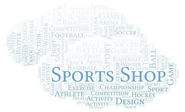 Sports Shop Word Cloud Made Text Only — Stock Photo, Image