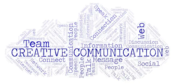 Kreativní Komunikace Slovo Mrak Wordcloud Pouze Text — Stock fotografie