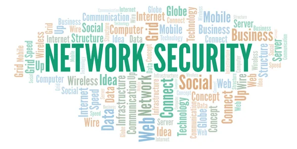 Network Security word cloud. Word cloud made with text only.