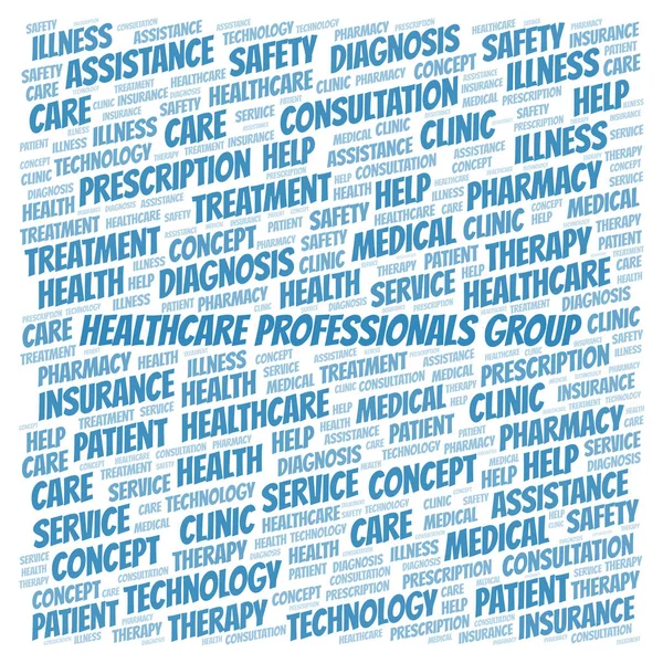 Healthcare Professionals Groep Word Cloud Wordcloud Gemaakt Met Alleen Tekst — Stockfoto