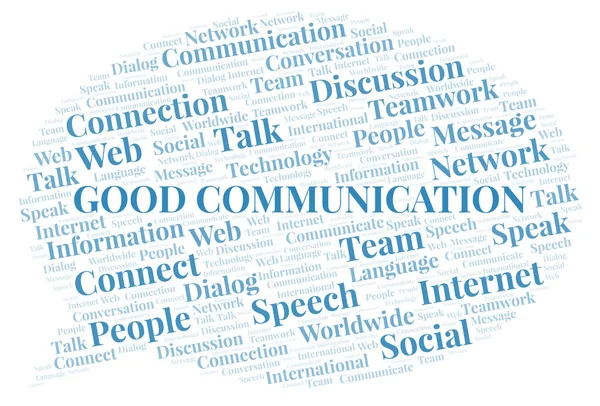 Goede Communicatie Word Cloud Wordcloud Gemaakt Met Alleen Tekst — Stockfoto