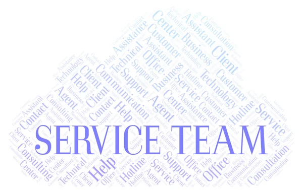 Serviceteam Word Cloud Wordcloud Gjorda Med Endast Text — Stockfoto