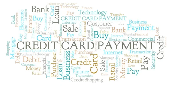 Carta Credito Pagamento Parola Cloud Wordcloud Realizzato Solo Con Testo — Foto Stock