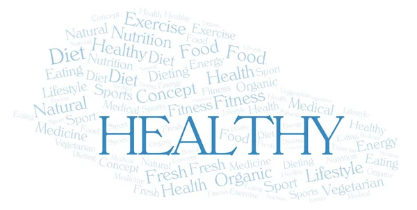 Healthy Word Cloud Wordcloud Made Text Only — Stock Photo, Image