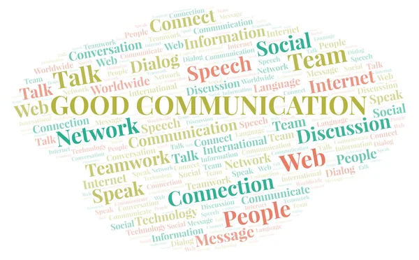 Goede Communicatie Word Cloud Wordcloud Gemaakt Met Alleen Tekst — Stockfoto