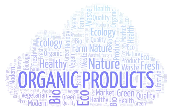 Organic Products Word Cloud Wordcloud Made Text Only — Stock Photo, Image