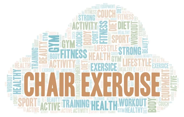 Chair Exercise word cloud. Wordcloud made with text only.