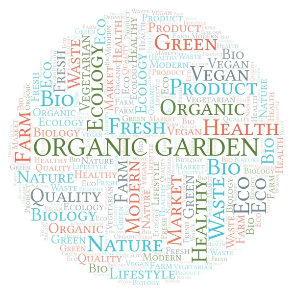 Organische Garten Wortwolke Wordcloud Nur Mit Text — Stockfoto
