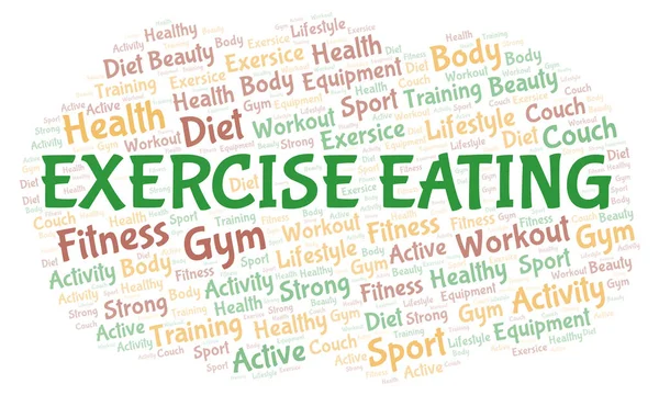 Exercise Eating word cloud. Wordcloud made with text only.