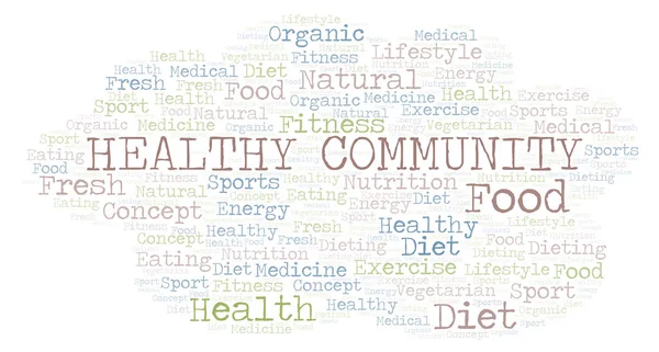 Healthy Community Word Cloud Wordcloud Made Text Only — Stock Photo, Image