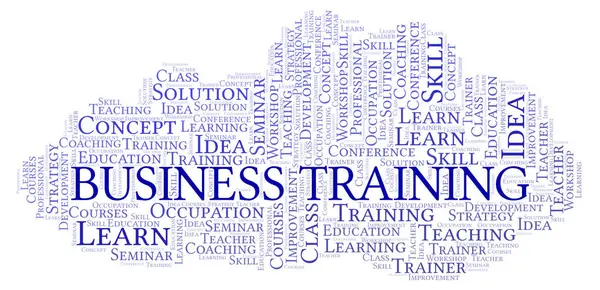 Business Training Word Cloud Wordcloud Nur Mit Text Erstellt — Stockfoto