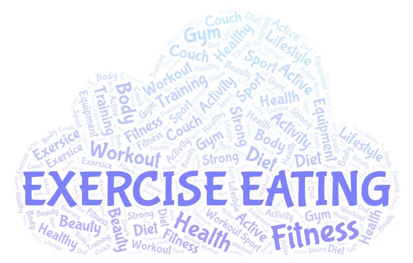 Exercício Comer Nuvem Palavras Wordcloud Feito Apenas Com Texto — Fotografia de Stock