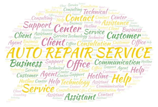 Automatisk Reparationsservice Word Cloud Wordcloud Gjorda Med Endast Text — Stockfoto