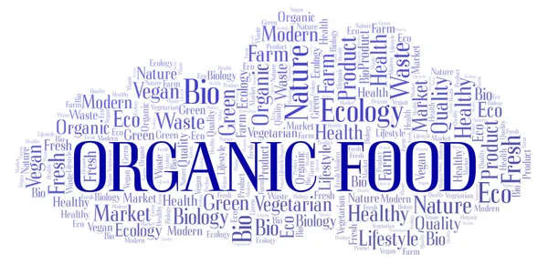 Organic Food Word Cloud Wordcloud Made Text Only — Stock Photo, Image