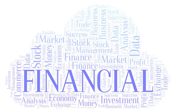 Finansiella Word Cloud Wordcloud Gjorda Med Endast Text — Stockfoto