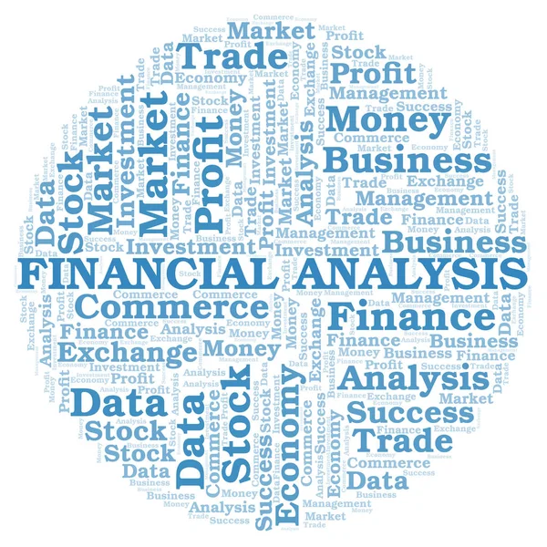 Analisi Finanziaria Parola Cloud Wordcloud Fatta Solo Con Testo — Foto Stock