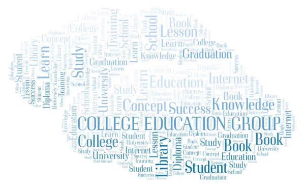 College Εκπαίδευση Ομάδα Σύννεφο Λέξεων Wordcloud Γίνεται Κείμενο Μόνο — Φωτογραφία Αρχείου