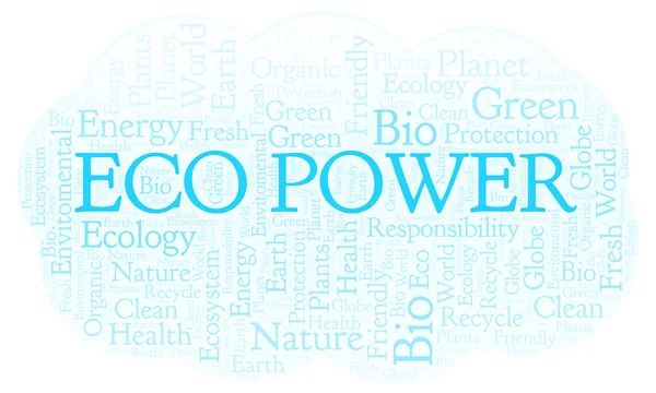 Σύννεφο Λέξεων Eco Power Wordcloud Γίνεται Κείμενο Μόνο — Φωτογραφία Αρχείου