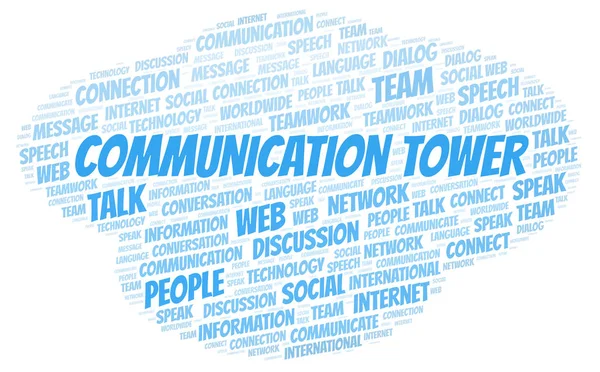 Tour Communication Nuage Mots Wordcloud Fait Avec Texte Seulement — Photo