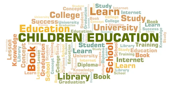 Niños Educación Word Cloud Wordcloud Made Text Only —  Fotos de Stock