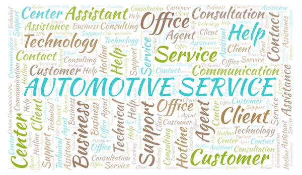 Automotive Service Word Cloud Wordcloud Gjorda Med Endast Text — Stockfoto