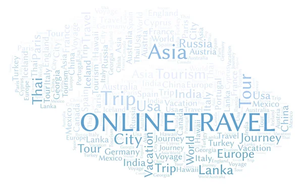 Облако Слов Онлайн Travel Wordcloud Made Text Only — стоковое фото
