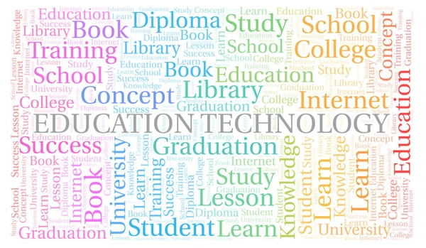 Education Technology Word Cloud Wordcloud Made Text Only — Stock Photo, Image