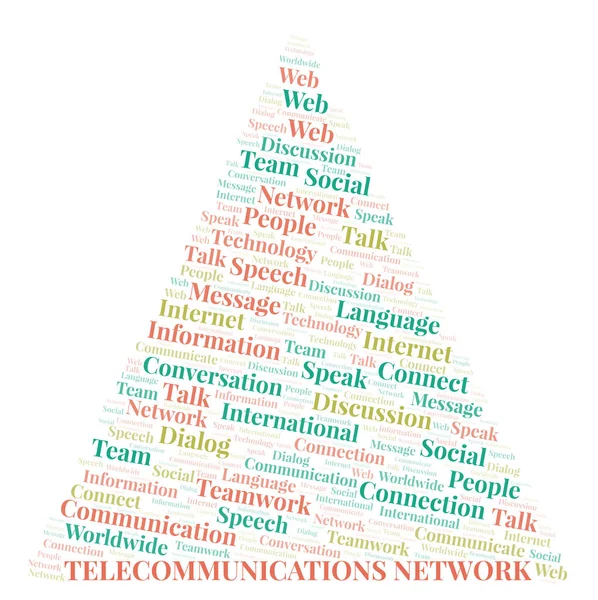 Telecommunicatie Netwerk Word Cloud Wordcloud Gemaakt Met Alleen Tekst — Stockfoto