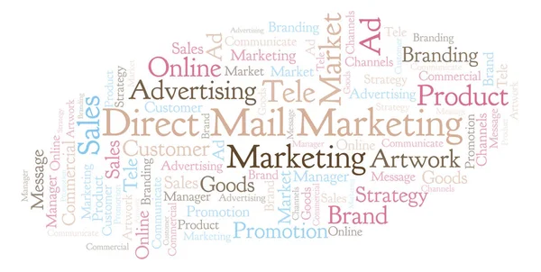 Nuvem Palavras Com Texto Direct Mail Marketing Wordcloud Feito Apenas — Fotografia de Stock