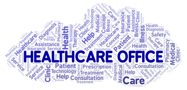 Sağlık Office word bulut. Yalnızca metin ile yapılan Wordcloud.