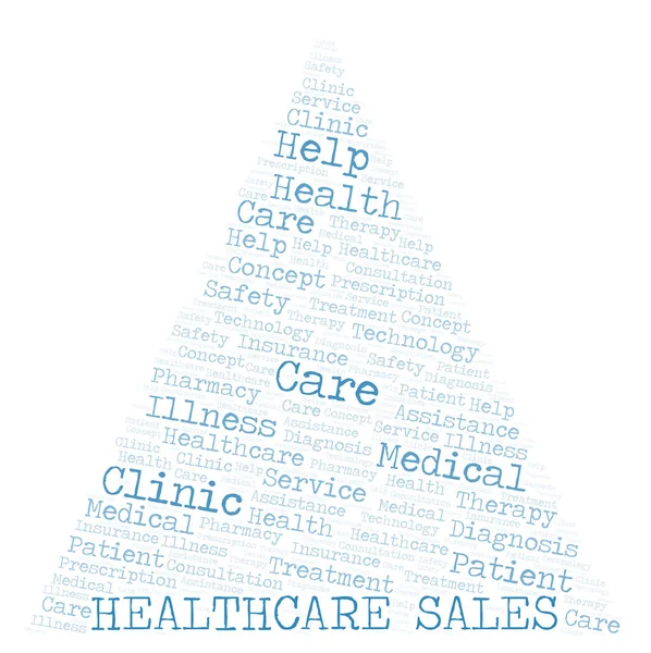 Gezondheidszorg Verkoop Word Cloud Wordcloud Gemaakt Met Alleen Tekst — Stockfoto