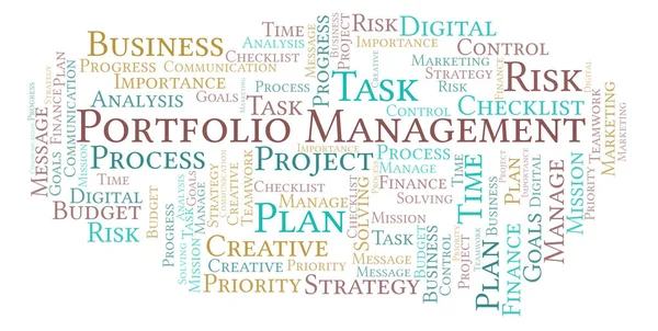Portfolio Management word cloud, made with text only