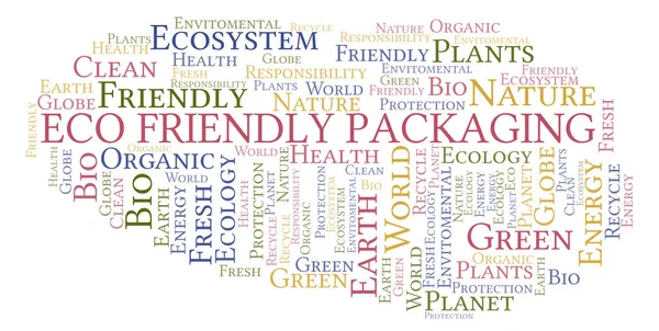 Облако Слов Eco Friendly Packaging Wordcloud Made Text Only — стоковое фото