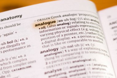 Sözcük veya tümceciğin marker ile vurgulanan bir sözlük analog.