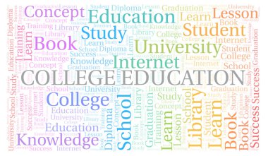 Üniversite eğitim kelime bulutu, yalnızca metin ile yapılan wordcloud.