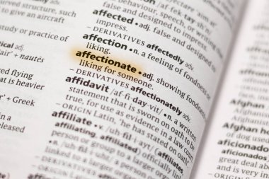 Sözcük veya tümceciğin sevecen marker ile vurgulanan bir sözlük.