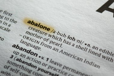 Sözcük veya tümceciğin Abalone marker ile vurgulanan bir sözlük.