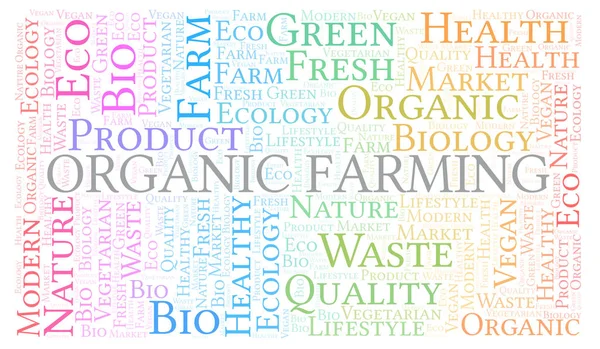Organic Farming Word Cloud Wordcloud Hecho Solo Con Texto — Foto de Stock