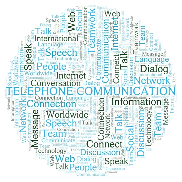 Telefonische Communicatie Word Cloud Wordcloud Gemaakt Met Alleen Tekst — Stockfoto