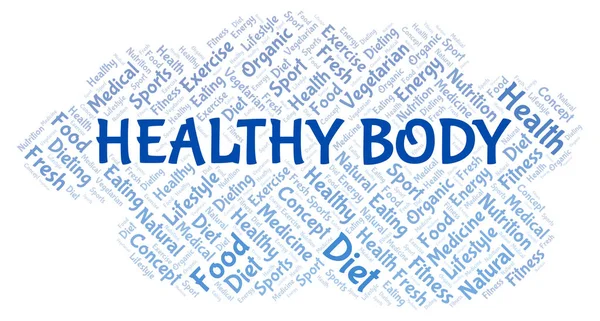 Healthy Body Word Cloud Wordcloud Made Text Only — Stock Photo, Image