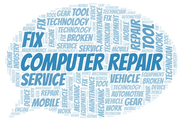 Dator Reparation Word Cloud Wordcloud Gjorda Med Endast Text — Stockfoto