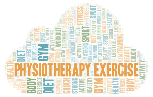 Physiotherapy Exercise word cloud. Wordcloud made with text only.