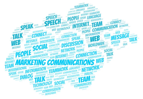 Marketingkommunikation Word Cloud Wordcloud Nur Mit Text Erstellt — Stockfoto