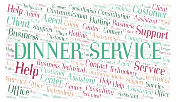 Dinner Service word cloud. Wordcloud made with text only.