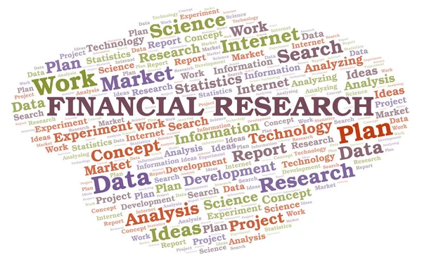 Financial Research Nuage Mots Wordcloud Fait Avec Texte Seulement — Photo