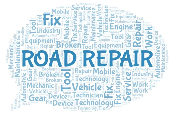 Road Repair Word Cloud Wordcloud Gemaakt Met Alleen Tekst — Stockfoto