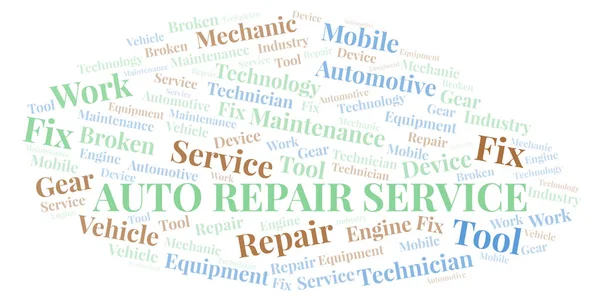 Automatisk Reparationsservice Word Cloud Wordcloud Gjorda Med Endast Text — Stockfoto