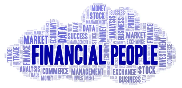 Financial People Word Cloud Wordcloud Fait Uniquement Avec Texte — Photo